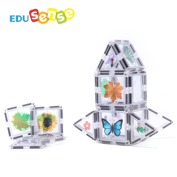 Edusense Clear Magnetic Tile With Flower Stickers