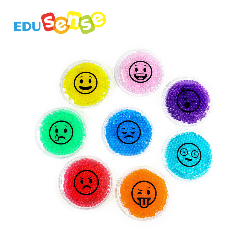 Edusense Gel Bead Emotion Sensory Fidget Bags, Set of 8