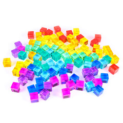 Edusense Translucent Rainbow Acrylic Gem Cubes Blocks