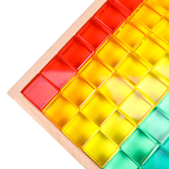 Edusense Translucent Rainbow Acrylic Gem Cubes Blocks
