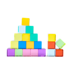 Edusense 40pcs Rainbow Gem Acrylic Wooden Blocks