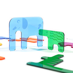 Edusense 12pcs Jigsaw Animals Acrylic Puzzle