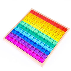 Edusense Translucent Rainbow Acrylic Gem Cubes Blocks