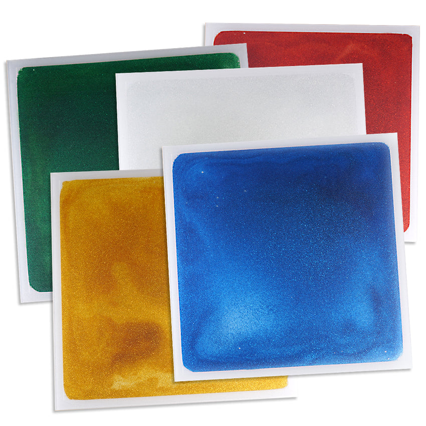 Edusense Sensory Golden Glitter Liquid Tile Mat Square (5 PCS)