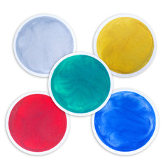 Edusense Sensory Golden Glitter Liquid Tile Mat Round (5 PCS)