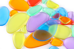 Edusense Rainbow Pebbles Transparent Sorting Stacking Stones