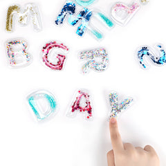 Edusense Educational Letters Toy 3D PVC  Card Alphabet Sequin Stuffed Patch