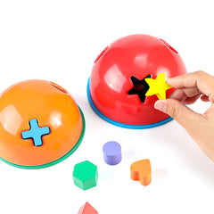 Edusense Wooden Rainbow Matching Sorting Stacking Bowls Toy