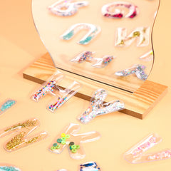 Edusense Educational Letters Toy 3D PVC  Card Alphabet Sequin Stuffed Patch