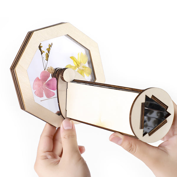 Edusense Wooden DIY Rotating Kaleidoscope Kit Toy