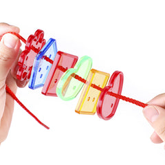 Edusense Montessori 6 Shapes Lacing Threading Toy
