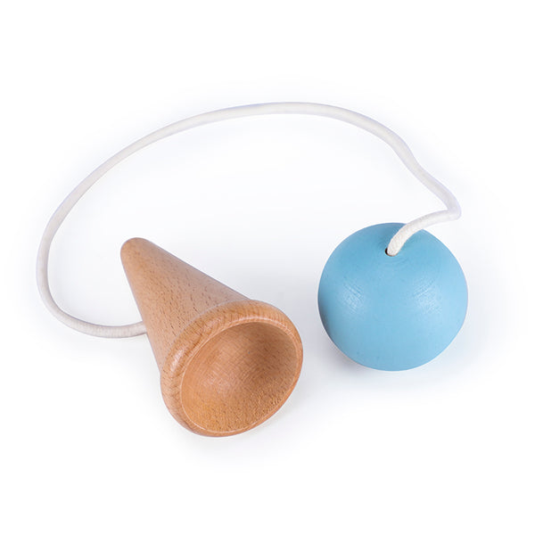 Edusense Wooden Balance Training Equipment Ice Cream Toss and Catch Skill Ball