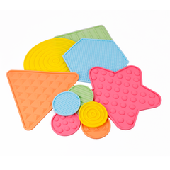 Edusense Silicone Textured Sensory Play Mat Toys (10 PCS)