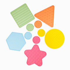 Edusense Silicone Textured Sensory Play Mat Toys (10 PCS)